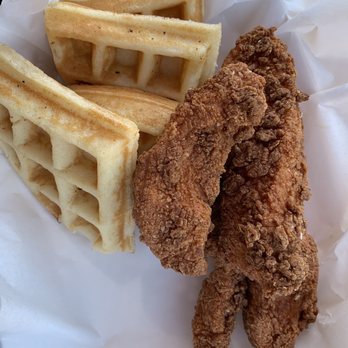 River's Place - Chicken & waffles...just ok. - Food Court Near Me - Bend, Oregon