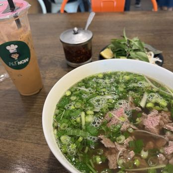 Pho Now - 5.Pho filet mignon & flank with a iced coffee - Vietnamese Near Me - San Jose, California Pho Now - 5.Pho filet mignon & flank with a iced coffee - Vietnamese Near Me - San Jose, California