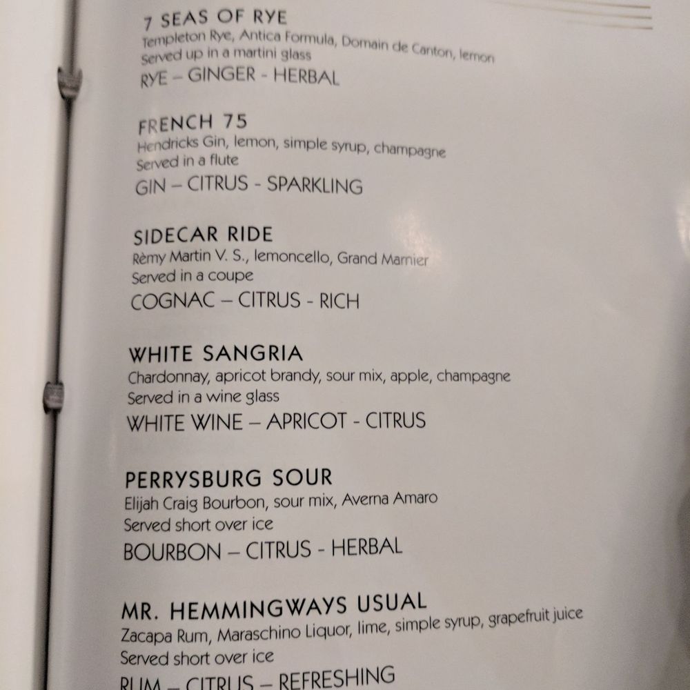 Benchmark Restaurant - I highly recommend the Mr. Hemingway - Steakhouses Near Me - Perrysburg, Ohio Benchmark Restaurant - I highly recommend the Mr. Hemingway - Steakhouses Near Me - Perrysburg, Ohio