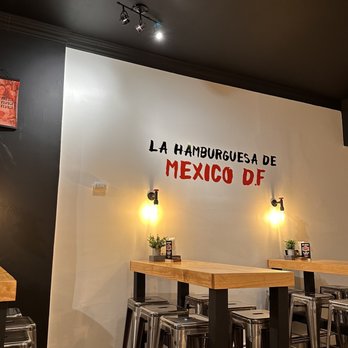 Hamburguesa - tables and chairs in a mexican restaurant - Burgers Near Me - Montclair, New Jersey Hamburguesa - tables and chairs in a mexican restaurant - Burgers Near Me - Montclair, New Jersey
