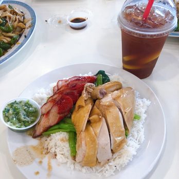Sandy's Cafe - Lunch Special: Char Siu & Ginger Chicken w/ Drink ($3.50 value or pay the difference) - Cantonese Near Me - Honolulu, Hawaii Sandy's Cafe - Lunch Special: Char Siu & Ginger Chicken w/ Drink ($3.50 value or pay the difference) - Cantonese Near Me - Honolulu, Hawaii