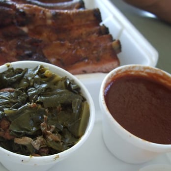 Jay Bee's Bar-B-Q - Collard greens, BBQ sauce and pork ribs - Barbeque Near Me - Gardena, California