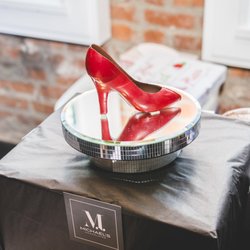 Michael’s Chocolates - Chocolate heel on display