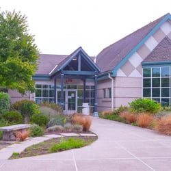 Front entrance with two sets of doors for security.