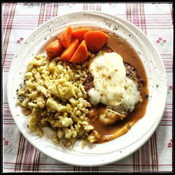 Schmankerl Stube - Kaseschnitzel (pork cutlet w/provelone) - German Near Me - Hagerstown, Maryland Schmankerl Stube - Kaseschnitzel (pork cutlet w/provelone) - German Near Me - Hagerstown, Maryland