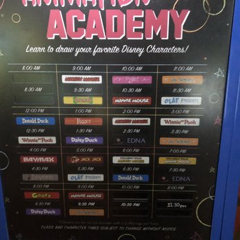 Animation Academy - Schedule of characters - Art Classes Near Me - Anaheim, California