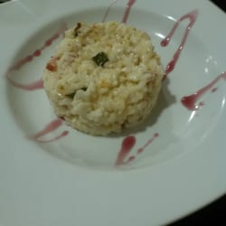 Risotto con parmesano y bacon