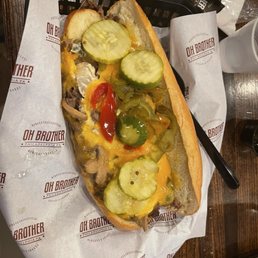 A-1 Ribeye Cheese Steak Sandwich with sweet peppers and spicy pickles was gooooood! A-1 Ribeye Cheese Steak Sandwich with sweet peppers and spicy pickles was gooooood!
