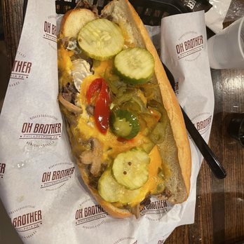 Oh Brother Philly - A-1 Ribeye Cheese Steak Sandwich with sweet peppers and spicy pickles was gooooood! - Cheesesteaks Near Me - Philadelphia, Pennsylvania Oh Brother Philly - A-1 Ribeye Cheese Steak Sandwich with sweet peppers and spicy pickles was gooooood! - Cheesesteaks Near Me - Philadelphia, Pennsylvania