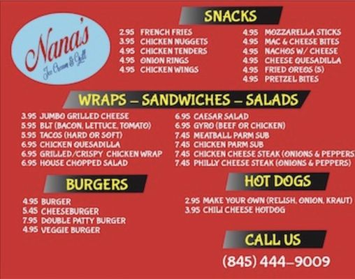 Menu photo 4 Nana's Ice Cream & Grill Hyde Park, NY Menu photo 4 Nana's Ice Cream & Grill Hyde Park, NY