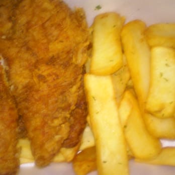 Island Burger - Fish & Chips was $9 & it is very good. They have a variety of sauces but I got garlic,pepper sauce, & tamirin & its delicious - Burgers Near Me - Brooklyn, New York