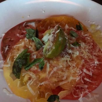 Living Kitchen Farm & Dairy - Tomato carpaccio - Cherokee purple, Dr. Wyche's, Brandywine, Copia, Red-striped German - New American Near Me - Depew, Oklahoma Living Kitchen Farm & Dairy - Tomato carpaccio - Cherokee purple, Dr. Wyche's, Brandywine, Copia, Red-striped German - New American Near Me - Depew, Oklahoma