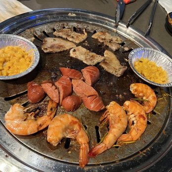 Wang Cho Korean BBQ - Shrimp, sausage & cheese corns - Korean Near Me - Riverside, California Wang Cho Korean BBQ - Shrimp, sausage & cheese corns - Korean Near Me - Riverside, California