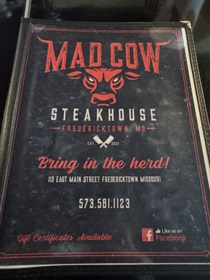 Menu photo 3 Mad Cow Steakhouse Fredericktown, MO Menu photo 3 Mad Cow Steakhouse Fredericktown, MO