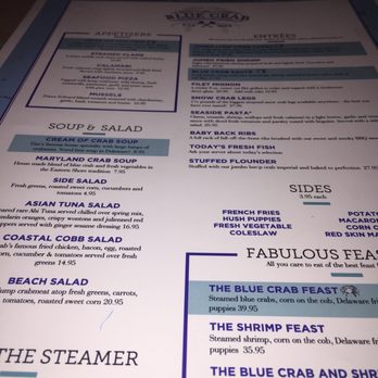 The Blue Crab - Menu - Seafood Near Me - Bethany Beach, Delaware The Blue Crab - Menu - Seafood Near Me - Bethany Beach, Delaware