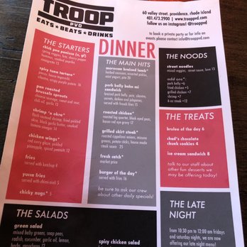 Troop PVD - Menu - New American Near Me - Providence, Rhode Island Troop PVD - Menu - New American Near Me - Providence, Rhode Island