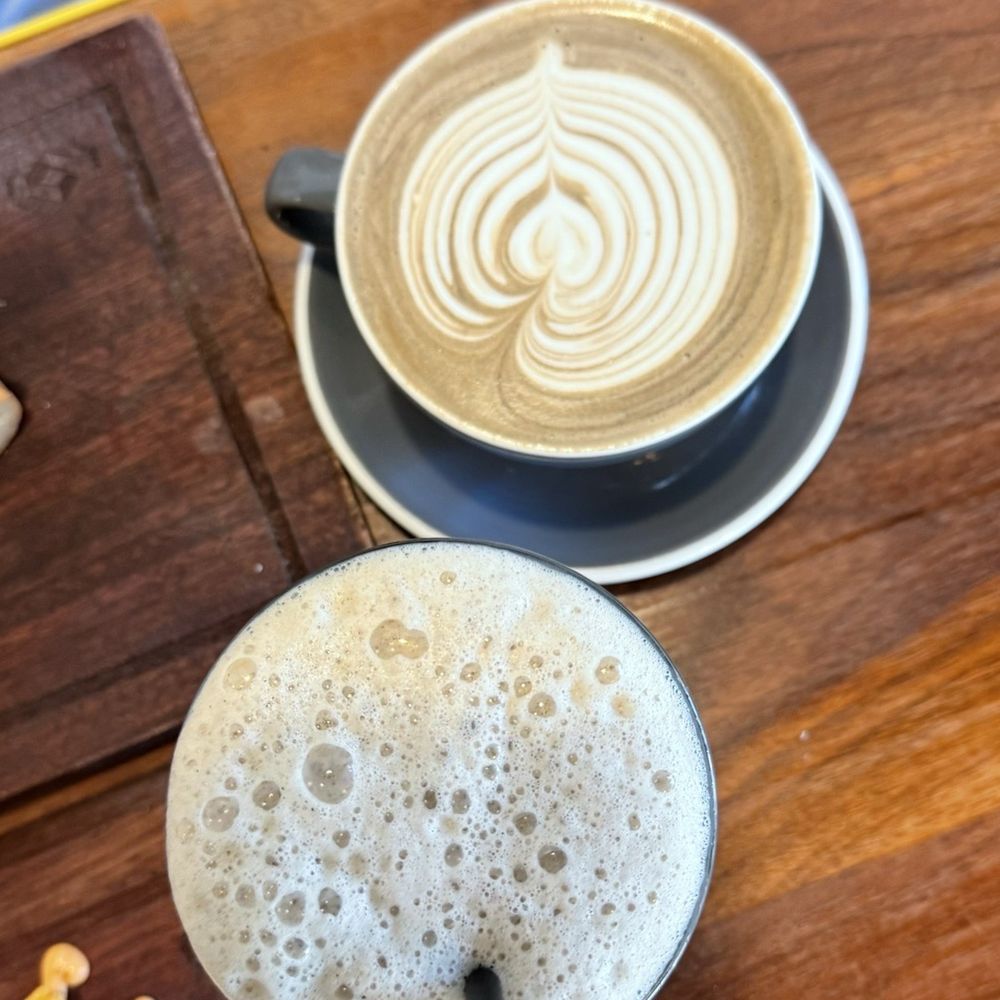 Sesame Lattes, iced and hot Sesame Lattes, iced and hot