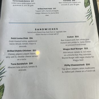 Bayside Bar - Menu as of 9/30/25 - American Near Me - San Diego, California Bayside Bar - Menu as of 9/30/25 - American Near Me - San Diego, California