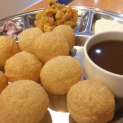 Sapana Home - Traditional Nepalese starter - snacks from potato - hollow inside , served with dips