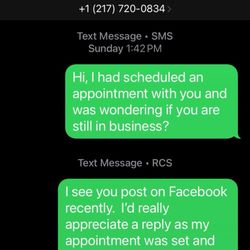 MB Mobile Notary Services - My texts to business with no reply