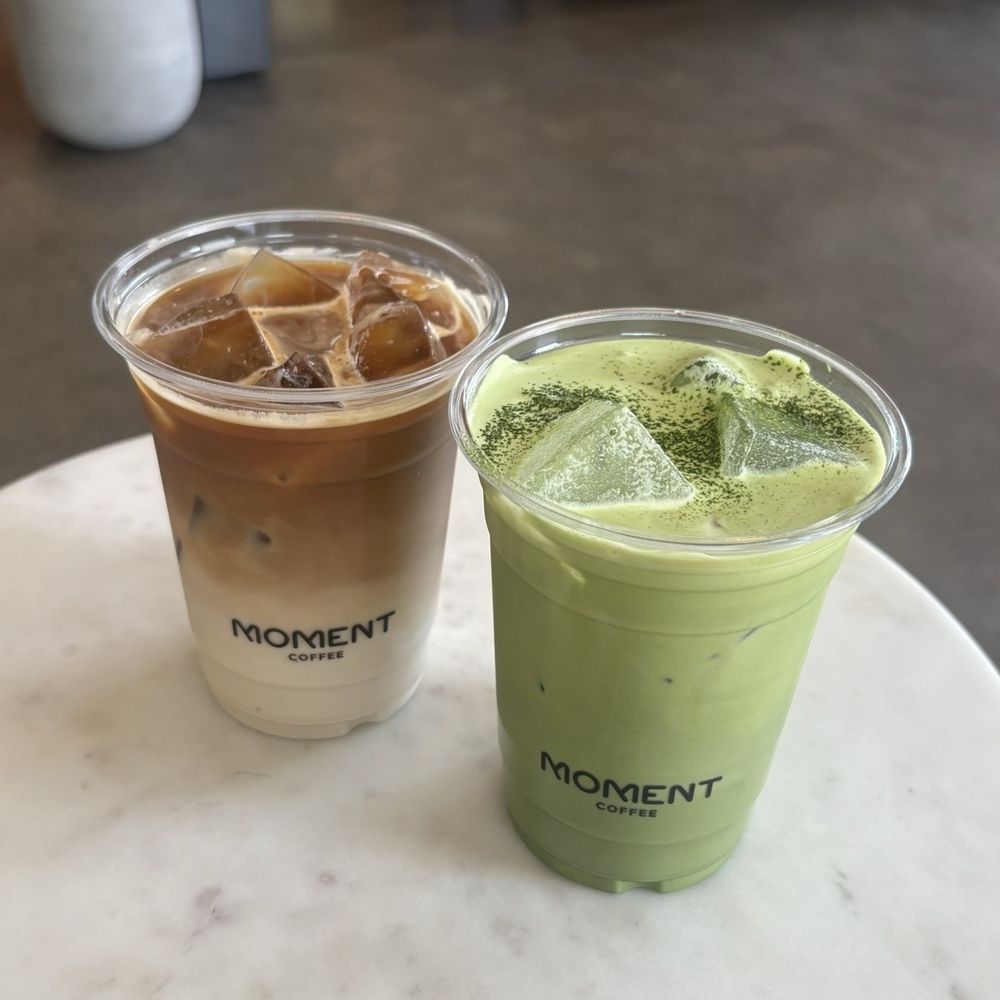 double matcha moment & iced vanilla latte double matcha moment & iced vanilla latte