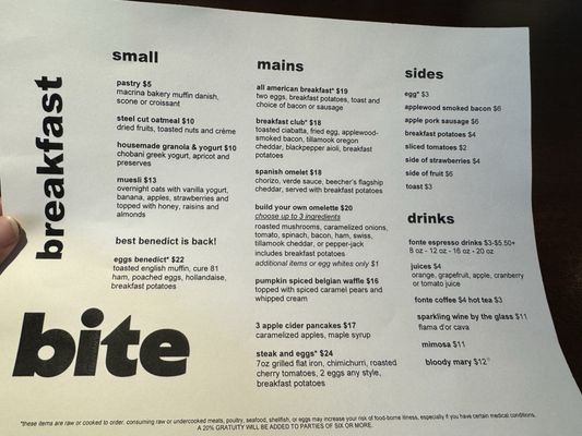 Menu photo 1 Bite Restaurant Tacoma, WA Menu photo 1 Bite Restaurant Tacoma, WA
