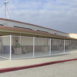 St Philomena School - Front of the school. Security gate.
