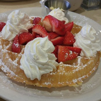 The Big Biscuit - Waffle with strawberries - American Near Me - Liberty, Missouri The Big Biscuit - Waffle with strawberries - American Near Me - Liberty, Missouri