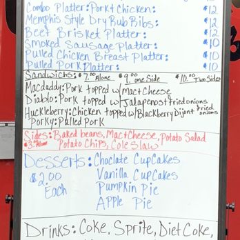 Up in Smoke BBQ Orlando - a menu on a whiteboard - Food Trucks Near Me Up in Smoke BBQ Orlando - a menu on a whiteboard - Food Trucks Near Me