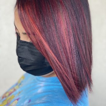 La Salon Bianca - After... red violet highlights done by Zana - Hair Salons Near Me - Rochester, New York La Salon Bianca - After... red violet highlights done by Zana - Hair Salons Near Me - Rochester, New York