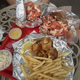 Lobster rolls and fried scallops.