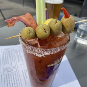 The Attic - Dressed up Bloody Mary. A little overpriced but yummy. - Breakfast & Brunch Near Me - Long Beach, California The Attic - Dressed up Bloody Mary. A little overpriced but yummy. - Breakfast & Brunch Near Me - Long Beach, California