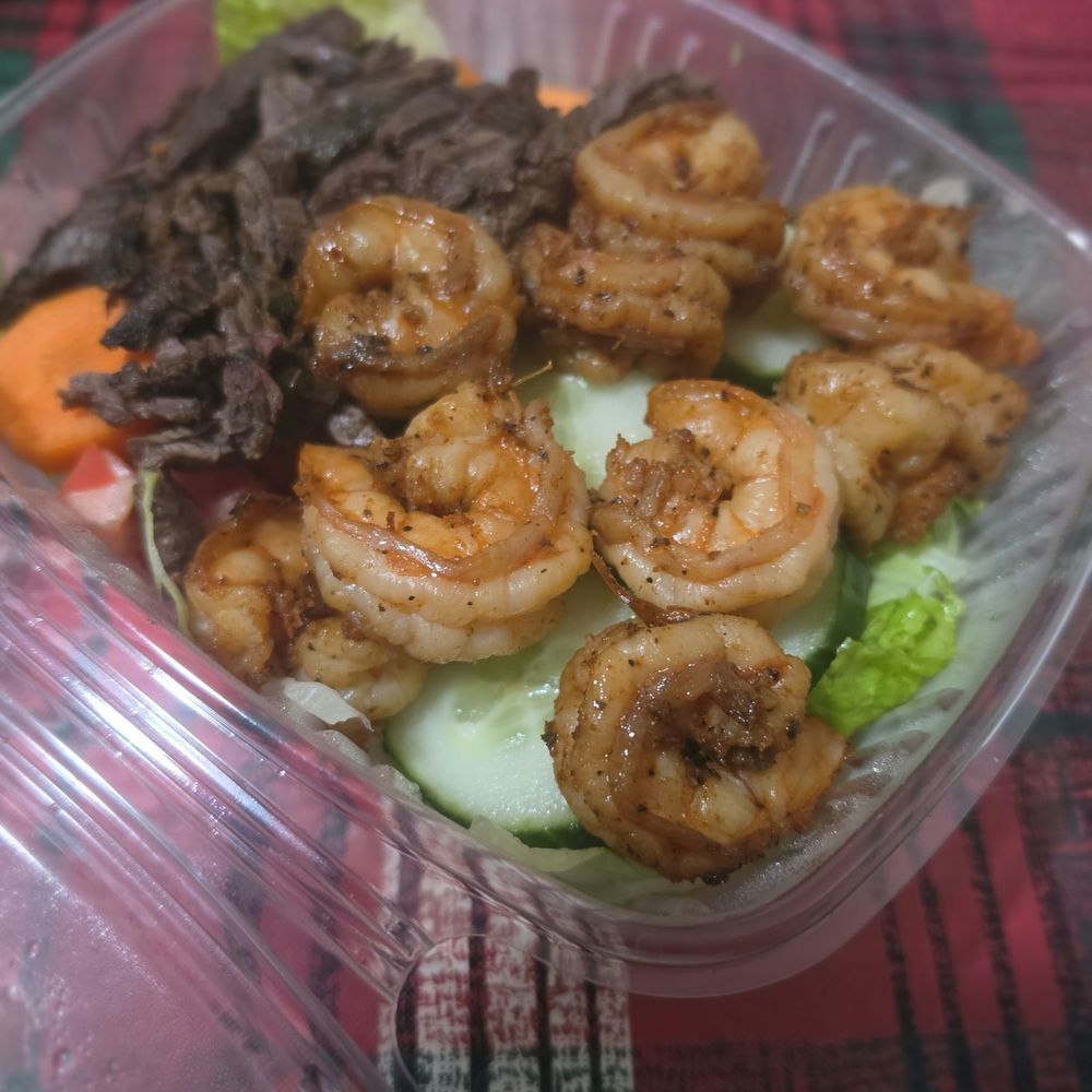 Taco Hut - Garden salad with shrimp and steak. The protein in this salad is a go to for me, but the salad itself just felt like shredded lettuce. - Mexican Near Me - Baldwin, New York Taco Hut - Garden salad with shrimp and steak. The protein in this salad is a go to for me, but the salad itself just felt like shredded lettuce. - Mexican Near Me - Baldwin, New York