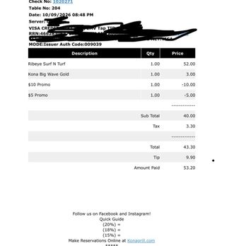 Kona Grill - Dallas - Receipt - Sushi Bars Near Me - Dallas, Texas Kona Grill - Dallas - Receipt - Sushi Bars Near Me - Dallas, Texas