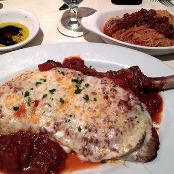 Luigi di Roma Italian Ristorante - Veal Chop Luigi lightly breaded with eggplant, mozzarella and marinara  (So Good) - Italian Near Me - Deerfield Beach, Florida