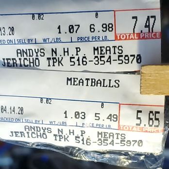 Andy's New Hyde Park Meats - Price change on Frozen meatballs. Was the old price for many years - Butcher Near Me - New Hyde Park, New York Andy's New Hyde Park Meats - Price change on Frozen meatballs. Was the old price for many years - Butcher Near Me - New Hyde Park, New York