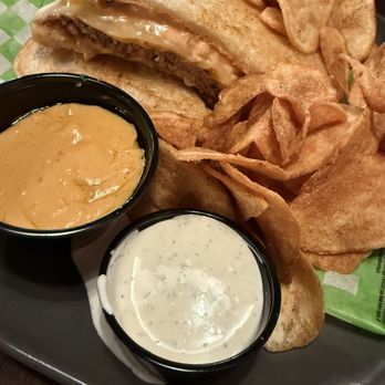Voodoo Brew Pub - Frisco melt. I asked for beer cheese and ranch. Beer cheese was piping hot and good so was the ranch. Great frisco!!!!!! - Brewpubs Near Me - Fishers, Indiana