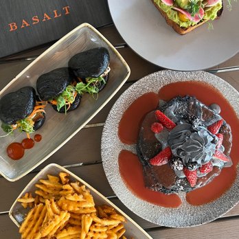Basalt - avocado toast, charcoal toast, pork belly buns, waffle fries - New American Near Me - Honolulu, Hawaii Basalt - avocado toast, charcoal toast, pork belly buns, waffle fries - New American Near Me - Honolulu, Hawaii