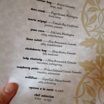 The Publican - Oyster menu. - New American Near Me - Chicago, Illinois The Publican - Oyster menu. - New American Near Me - Chicago, Illinois