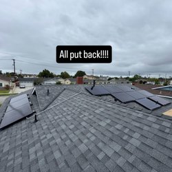 Gonzo Energy Solutions - Reroof is complete. Solar panels put back.