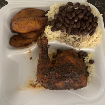 Virgin Island Thyme - 1/4 Jerk Chicken with Fried Plantains and Rice and Beans - Caribbean Near Me - Orlando, Florida