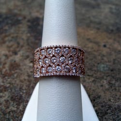 J. Rankin Jewelers - Beautiful 18k rose gold and pave' set diamond ring, custom!