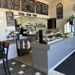 Good Grounds Coffee & Bistro - Inside- counter + menu