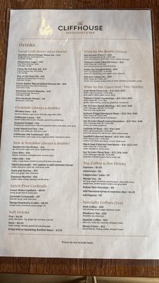 Menu photo 7 The Cliff House North Vancouver, BC Menu photo 7 The Cliff House North Vancouver, BC