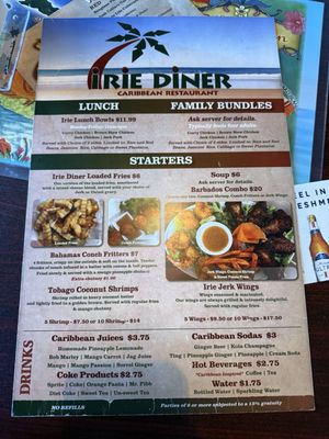 Menu photo 2 Irie Diner Caribbean Restaurant Orange Park, FL
