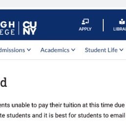 Clearly states there is some sort of eligibility for assistance or guidance. Bursar refused to comply. Clearly states there is some sort of eligibility for assistance or guidance. Bursar refused to comply.