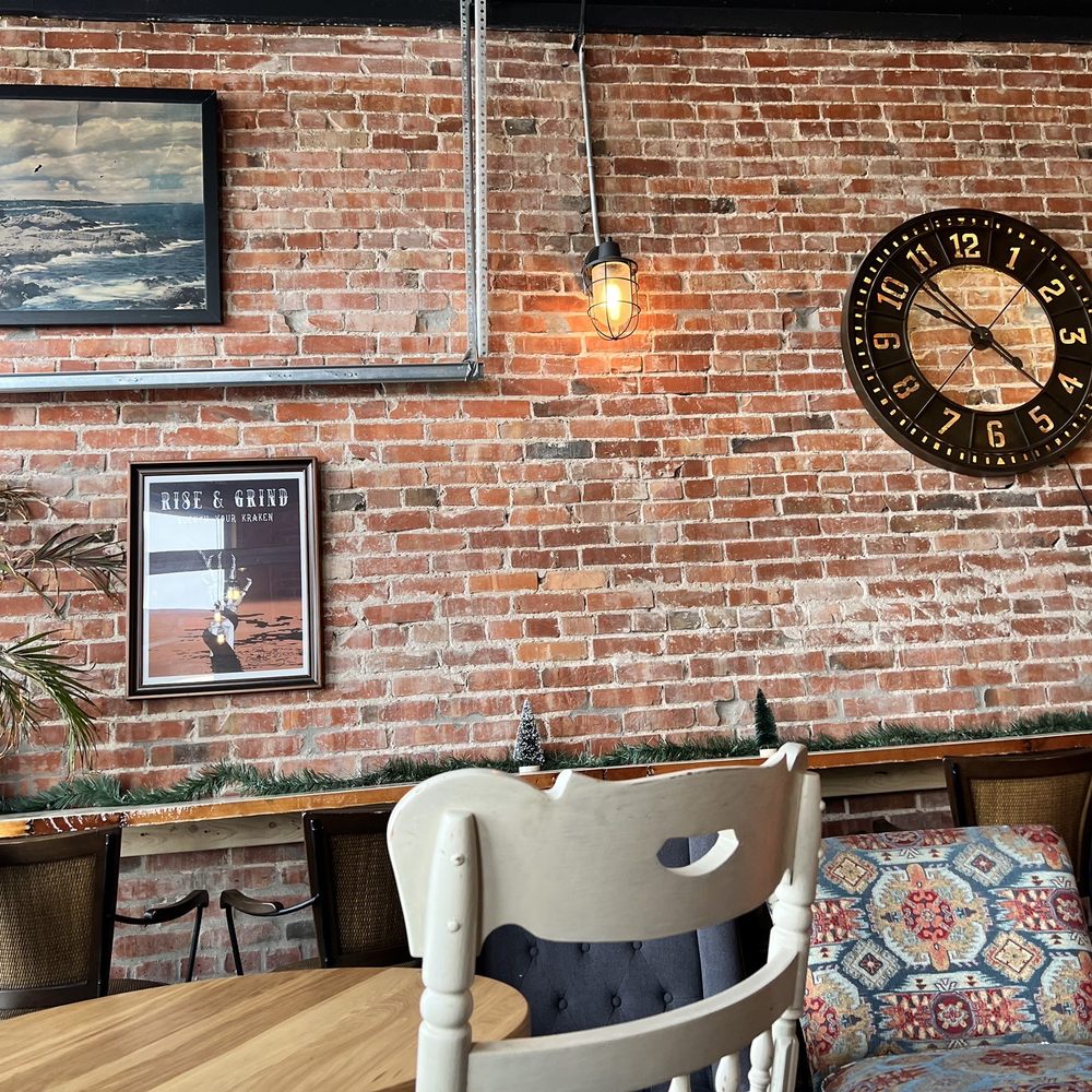 Rise & Grind - a brick wall with a clock on it - Ice Cream & Frozen Yogurt Near Me - Gibbon, Nebraska Rise & Grind - a brick wall with a clock on it - Ice Cream & Frozen Yogurt Near Me - Gibbon, Nebraska