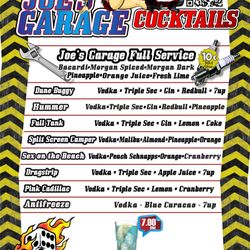 Joe's Garage - Cocktail Menu