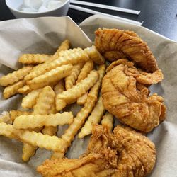 Swaggy P's Kitchen and Coffee Bar - Chicken Tenders and fries
