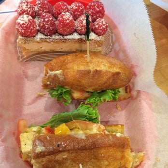 Le Fournil - Lunch special: chicken salad and raspberry Mille-feuille - Bakeries Near Me - Seattle, Washington